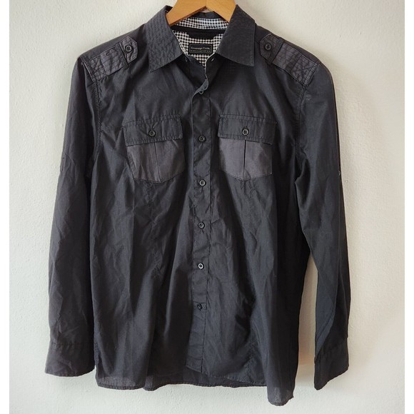 Sovereign Code Big Boys XL 18/20 Black Gray Button Down Long Sleeve Shirt - Picture 1 of 7